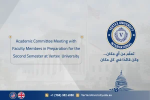 Academic Committee Meeting with Faculty Members in Preparation for the Second Semester at Vertex International University